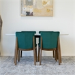 Pemberly Row 5-Piece Modern Oval Dining Set w/ 4 Velvet Dining Chairs in Green