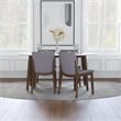 Pemberly Row 5-Piece Modern Dining Set w/ 4 Fabric Dining Chairs in Light Gray