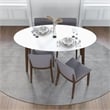Pemberly Row 5-Piece Modern Dining Set w/ 4 Fabric Dining Chairs in Light Gray