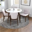 Pemberly Row 5-Piece Modern Round Dining Set w/ 4 Fabric DiningChairs in Beige