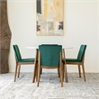 Pemberly Row 5-Piece Modern Round Dining Set w/ 4 Velvet Dining Chairs in Green