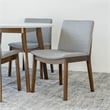 Pemberly Row 5-Piece Modern Dining Set w/ 4 Fabric Dining Chairs in Light Gray