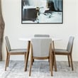 Pemberly Row 5-Piece Modern Dining Set w/ 4 Fabric Dining Chairs in Light Gray