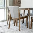 Pemberly Row 5-Piece Modern Dining Set w/ 4 Fabric Dining Chairs in Light Gray