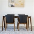 Pemberly Row 5-Piece Modern Dining Set w/ 4 Faux Leather dining chairs in Black
