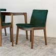 Pemberly Row 5-Piece Mid-Century Dining Set w/ 4 Velvet dining chairs in Green