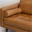 Pemberly Row Mid-Century Leather Cushion Back Right-Facing Sectional in Tan
