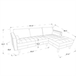 Pemberly Row Mid-Century Leather Cushion Back Right-Facing Sectional in Tan
