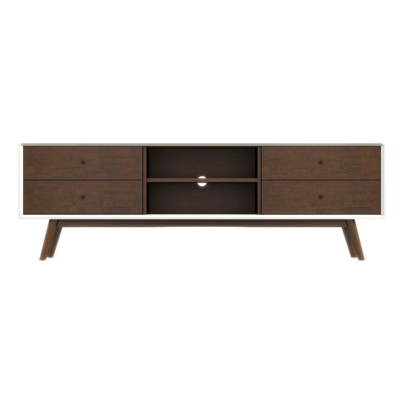 Pemberly Row Mid-Century Solid Wood TV Stand for TVs up to 65