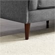 Pemberly Row Mid-Century L-Shaped Pillow Back Fabric Corner Sofa in Dark Gray