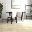 Pemberly Row 5-Piece Mid-Century Dining set w 4 Fabric Dining Chairs in Beige