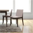 Pemberly Row 5-Piece Mid-Century Dining set w 4 Fabric Dining Chairs in Beige