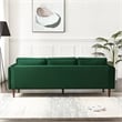 Pemberly Row Mid-Century Modern Pillow Back Velvet Sofa in Green