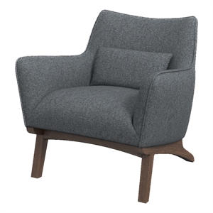 Pemberly Row Mid-Century Tight Back Fabric Upholstered Armchair in Dark Gray
