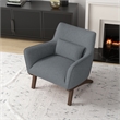 Pemberly Row Mid-Century Tight Back Fabric Upholstered Armchair in Dark Gray