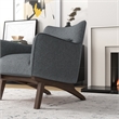 Pemberly Row Mid-Century Tight Back Fabric Upholstered Armchair in Dark Gray