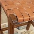 Pemberly Row Genuine Leather Upholstered Saddle Counter Stool in Tan