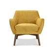 Pemberly Row Mid-Century Tight Back Velvet Upholstered Armchair in gold