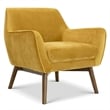 Pemberly Row Mid-Century Tight Back Velvet Upholstered Armchair in gold