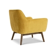 Pemberly Row Mid-Century Tight Back Velvet Upholstered Armchair in gold
