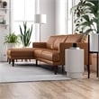 Pemberly Row Mid-Century L-Shaped Genuine Leather Left-Facing Sectional in Tan