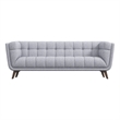 Pemberly Row Mid-Century Tufted Back Fabric Sofa in Light Gray