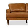 Pemberly Row Mid-Century Genuine Leather L-Shaped Right-Facing Sectional in Tan