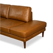 Pemberly Row Mid-Century Genuine Leather L-Shaped Right-Facing Sectional in Tan