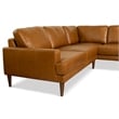 Pemberly Row Mid-Century Genuine Leather L-Shaped Right-Facing Sectional in Tan