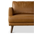 Pemberly Row Mid-Century Genuine Leather Right-Facing Sectional in Tan
