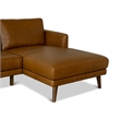 Pemberly Row Mid-Century Genuine Leather Right-Facing Sectional in Tan