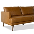 Pemberly Row Mid-Century Genuine Leather Right-Facing Sectional in Tan