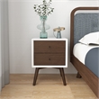 Pemberly Row Mid-Century Solid Wood 2-drawer Nightstand in White