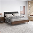 Pemberly Row Mid-Century Fabric Upholstered King Platform Bed in Gray