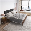 Pemberly Row Mid-Century Fabric Upholstered King Platform Bed in Gray