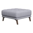 Pemberly Row Mid-Century Square Microfiber Ottoman in Light Gray