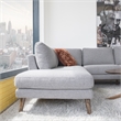 Pemberly Row Microfiber Living Room Left Facing Corner Sectional Sofa in Gray