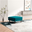 Pemberly Row Mid-Century Modern Square Velvet Ottoman in Teal