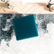 Pemberly Row Mid-Century Modern Square Velvet Ottoman in Teal