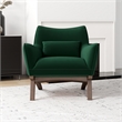 Pemberly Row Mid-Century Tight Back Velvet Upholstered Armchair in Green