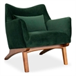 Pemberly Row Mid-Century Tight Back Velvet Upholstered Armchair in Green
