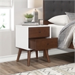 Pemberly Row Mid-Century Solid Wood 2-drawer Nightstand in White