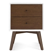 Pemberly Row Mid-Century Solid Wood 2-drawer Nightstand in White