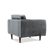 Pemberly Row Mid-Century Pillow Back Velvet Upholstered Armchair in Gray