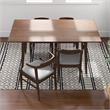 Pemberly Row 5-Piece Mid-Century Dining set with 4 Fabric Dining Chairs in Gray