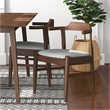 Pemberly Row 5-Piece Mid-Century Dining set with 4 Fabric Dining Chairs in Gray