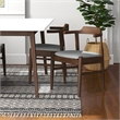 Pemberly Row 5-Piece Mid-Century Dining set with 4 Fabric Dining Chairs in Gray