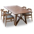 Pemberly Row 5-Piece Solid Wood Dining Set with 4 Dining Chairs in Brown