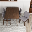 Pemberly Row 5-Piece Mid-Century Dining set with 4 Fabric Dining Chairs in Gray