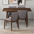 Pemberly Row 5-Piece Mid-Century Dining set with 4 Fabric Dining Chairs in Gray